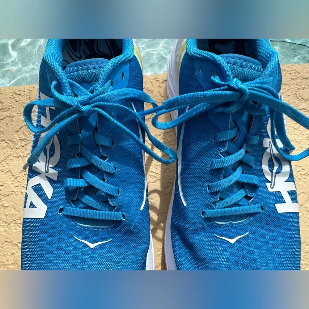 Hoka One One Rocket X Blue Running Shoes Men Size 10.5 /Women Size 11.5 Clean